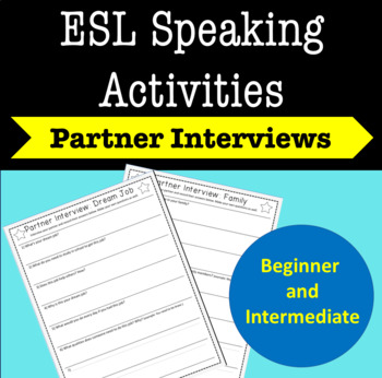 esl speaking activity partner interview beginner and intermediate
