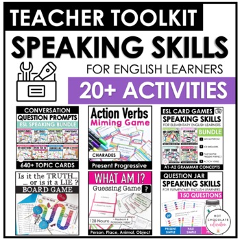 Preview of ESL Speaking Skills Starter Kit | English Games, Activities & Question Cards