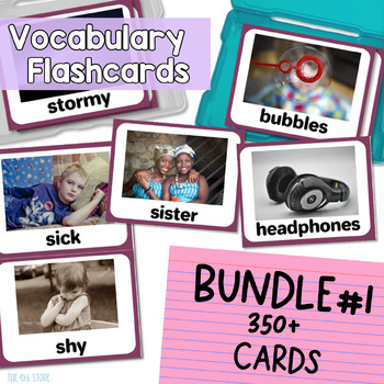 Preview of Vocabulary Flashcards with Real Pictures Bundle 1 for ESL ELL ML & Speech