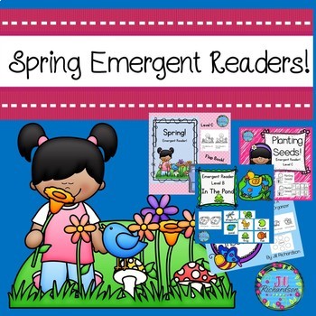 Preview of ESL Spring Easy Readers Bundle Preschool, Kindergarten, First Grade