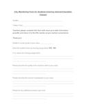 ESL Student Monitoring Form