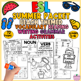 ESL Summer Packet for Newcomers Vocabulary Reading Writing