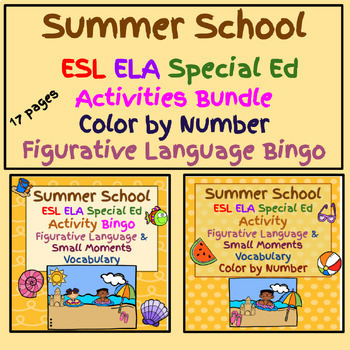 Preview of ESL Summer School Activities Games ELA Special Education Figurative Language