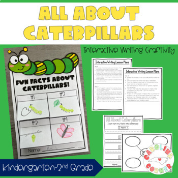 Preview of Caterpillar Craft Interactive Writing Activity Kindergarten First Second Grade