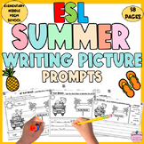 ESL Summer School Picture Writing Prompts Vocabulary Gramm