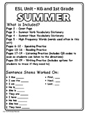 ESL Summer Unit -Reading, Writing, Speaking, Listening Exercises