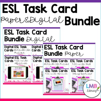 Preview of ESL Task Card Bundle, Paper AND Digital Versions