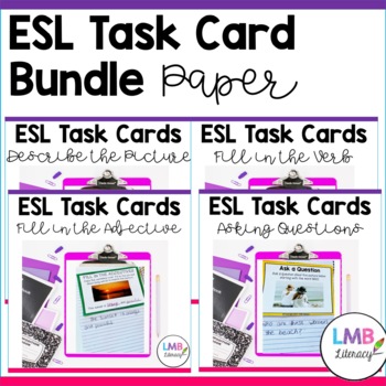 Preview of ESL Newcomer Activities Task Card Bundle-Vocabulary Development