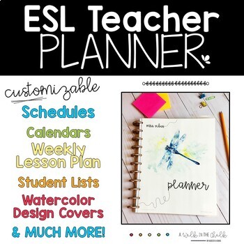 Preview of ESL Teacher Planner | Lesson Planner | Plan Book | Print and Go OR Customize