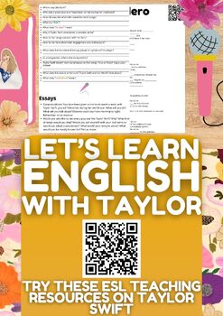 Preview of ESL Teaching Resources on Taylor Swift - Song Activity + Reading Comprehension