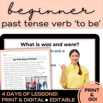 Preview of ESL Teen & Adult Newcomers - Beginners | Simple Past Verb 'To Be' Was & Were