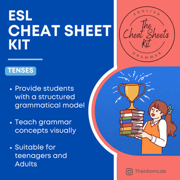 Preview of ESL Tenses Cheat Sheet Kit for Adults & Teens - Comprehensive Grammar Review