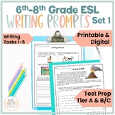 ESL Test Prep Writing Prompts for Grades 6-8 (Writing Tasks 1-5)