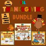 ESL Thanksgiving Newcomer Craft Writing Vocabulary Reading