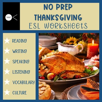 Preview of ESL Thanksgiving Worksheets