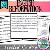 ESL The English Reformation Leveled Reading