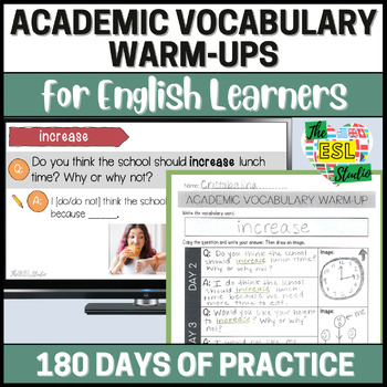 Preview of ESL Tier 2 Academic Vocabulary Daily Warm-Ups | Yearlong Bundle