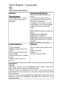 Preview of ESL Travel English - 6 units lesson plan