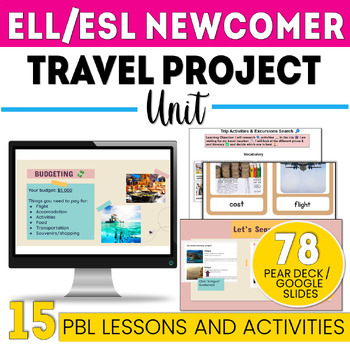 Preview of ESL Travel Project Unit - Project Based Learning - ELL Newcomer - NO PREP