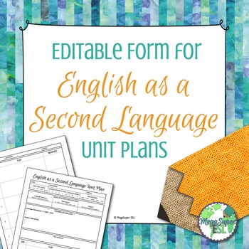 Preview of ESL Unit/Lesson Plan ***Editable & WIDA Standards Based***