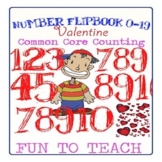 Valentine Math Kindergarten Number Flipbook 0-19