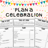 Plan a Celebration Going to Writing Activity ESL