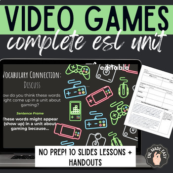 Preview of ESL Video Game Argument Unit NO PREP: Editable Complete Lessons 7-12 