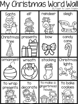 ESL Visual Word Wall {Christmas Vocabulary!} by Eager to Learn English