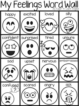 ESL Visual Word Wall {Feelings/Emotion Vocabulary!} by Eager to Learn ...
