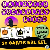 ESL Vocabulary Games Halloween BINGO Print & Digital