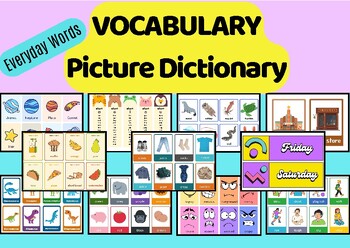 Preview of ESL Vocabulary Picture Dictionary for Primary and Newcomers -124 pages 24 Topics