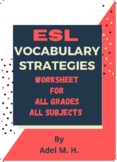 ESL Vocabulary Strategies Worksheets for All Grades All Subjects