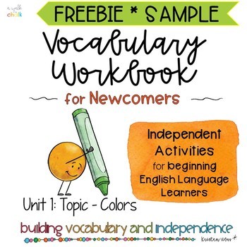 Preview of ESL Vocabulary Workbook SAMPLE | Newcomers | Colors