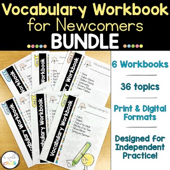 Preview of ESL Vocabulary Workbooks | Newcomer Activities | Year Long Bundle