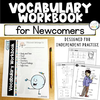 Preview of ESL Vocabulary Workbook for Newcomers - Body, Clothes, Food, Emotions, Opposites