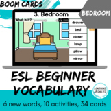 ESL Vocabulary for Beginners: Bedroom Digital Boom Cards Activity