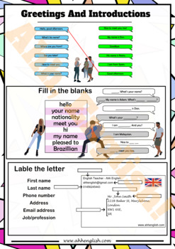 esl worksheet greetings and introduction lesson 1 by mr yingyu