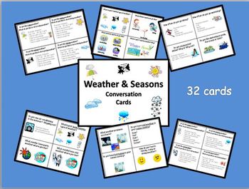 Preview of ESL Weather & Seasons Conversation Cards