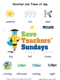 ESL Weather & Times of Day Worksheets, Games, Flash Cards 