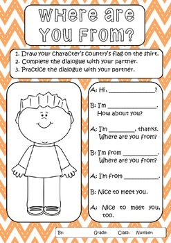 ESL Where are you from? worksheets and activities by It's K Teacher