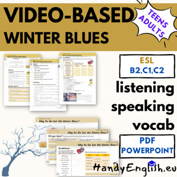Preview of ESL Winter Blues Video-based lesson plan for listening, vocabulary and speaking