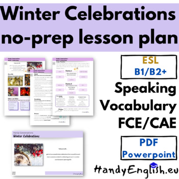 Preview of ESL Winter Celebrations with Speaking, Vocabulary and Exam Practice for FCE/CAE