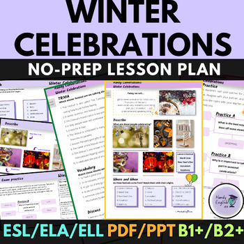 Preview of ESL Winter Celebrations with Speaking, Vocabulary and Exam Practice for FCE/CAE