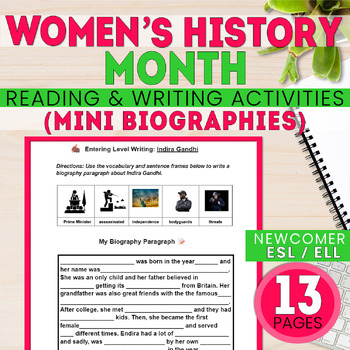 Preview of ESL Women's History Month - ELL Newcomers - Secondary - Biographies