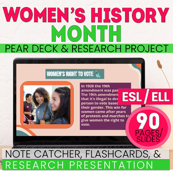 Preview of ESL Women's History Month - Research Unit - Emerging to Expanding ELLs