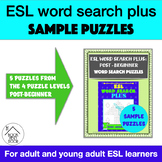 ESL Word Search Plus: Post-Beginner: Sample Word Search Puzzles