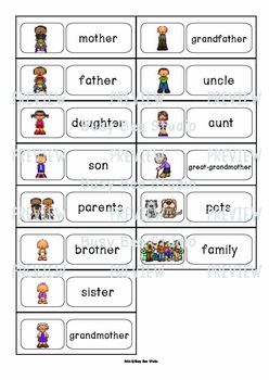 ESL Word Walls | Family Members by Busy Bee Studio | TPT