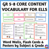 ESL Word Walls for ELLs - Middle School Academic Core Cont