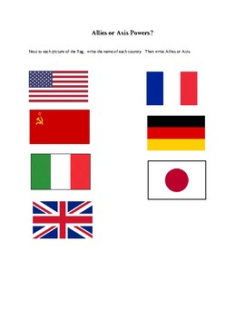 Allies And Axis Powers Worksheets Teaching Resources Tpt