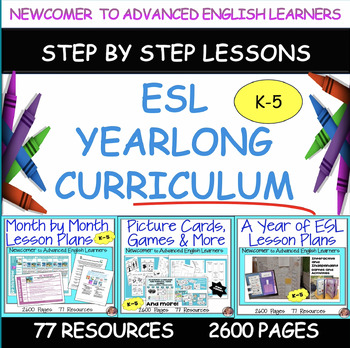 Preview of ESL Lesson Plans, Picture Cards, Games, English Language Learners Worksheet - EL